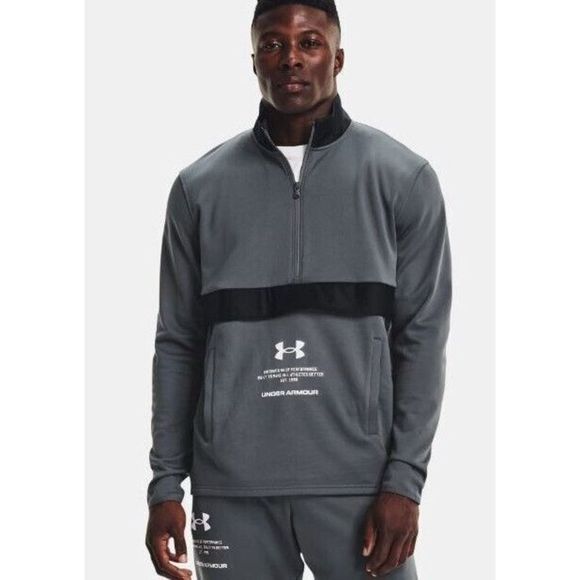 Under Armour 1357084 Men Sz 2XL Pitch Gray Armour Fleece Storm 1/2 Zip Pullover - Picture 1 of 5